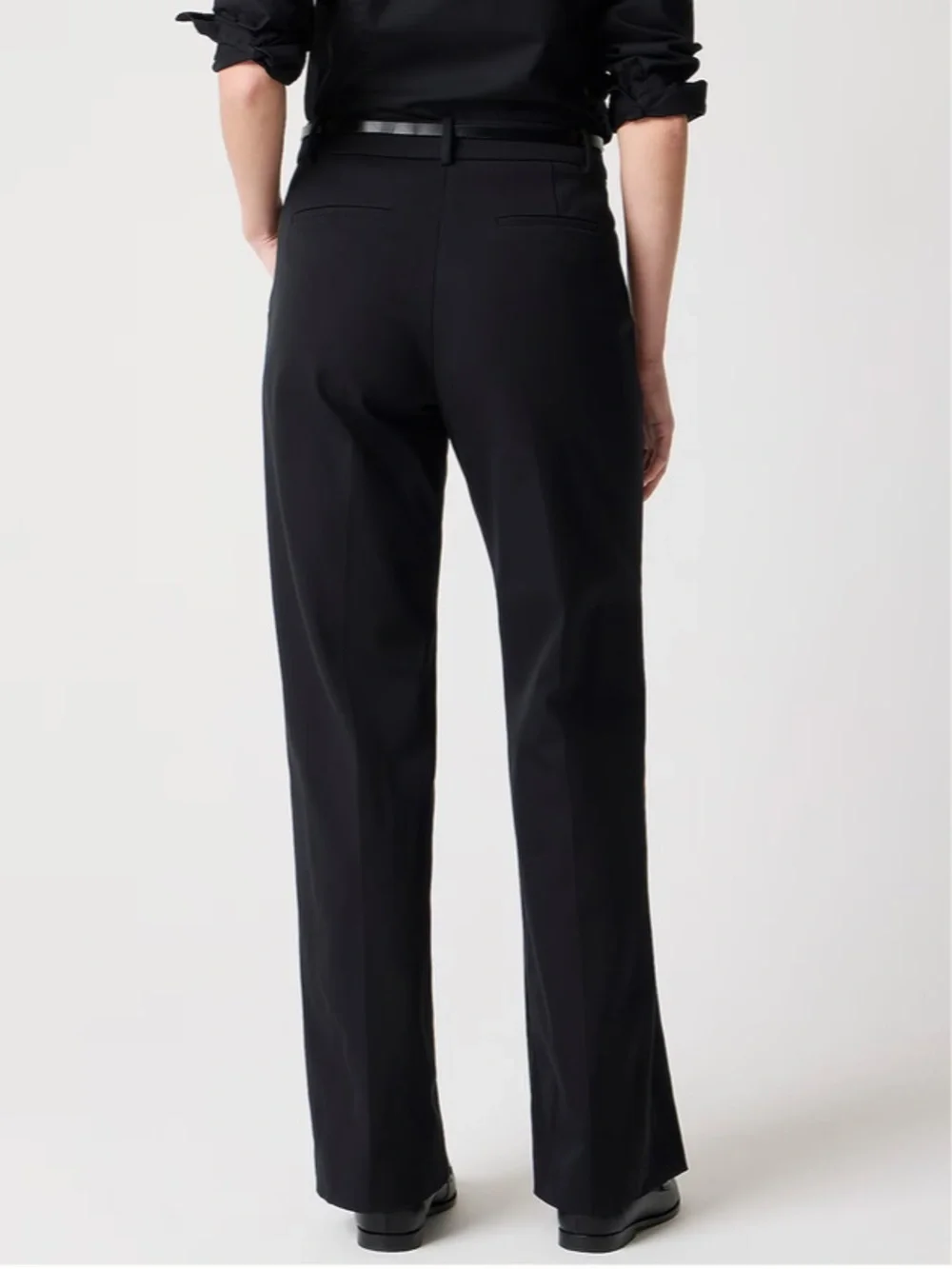 NEW J. CREW Remy full-length high-rise wide-leg dress pant Black Career Size 0 - Picture 2 of 5